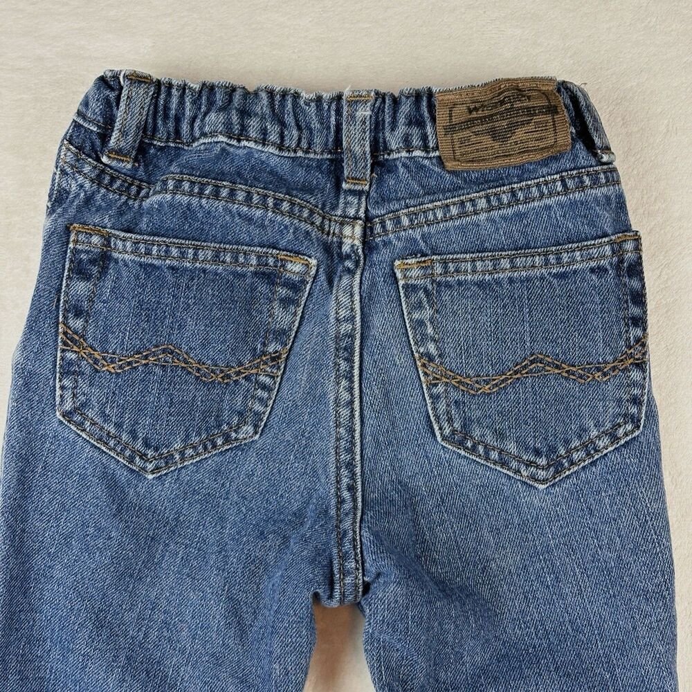 Vtg Wrangler Jeans Unisex 3T Blue Straight Leg Adjustable Waist Western Cowboy
